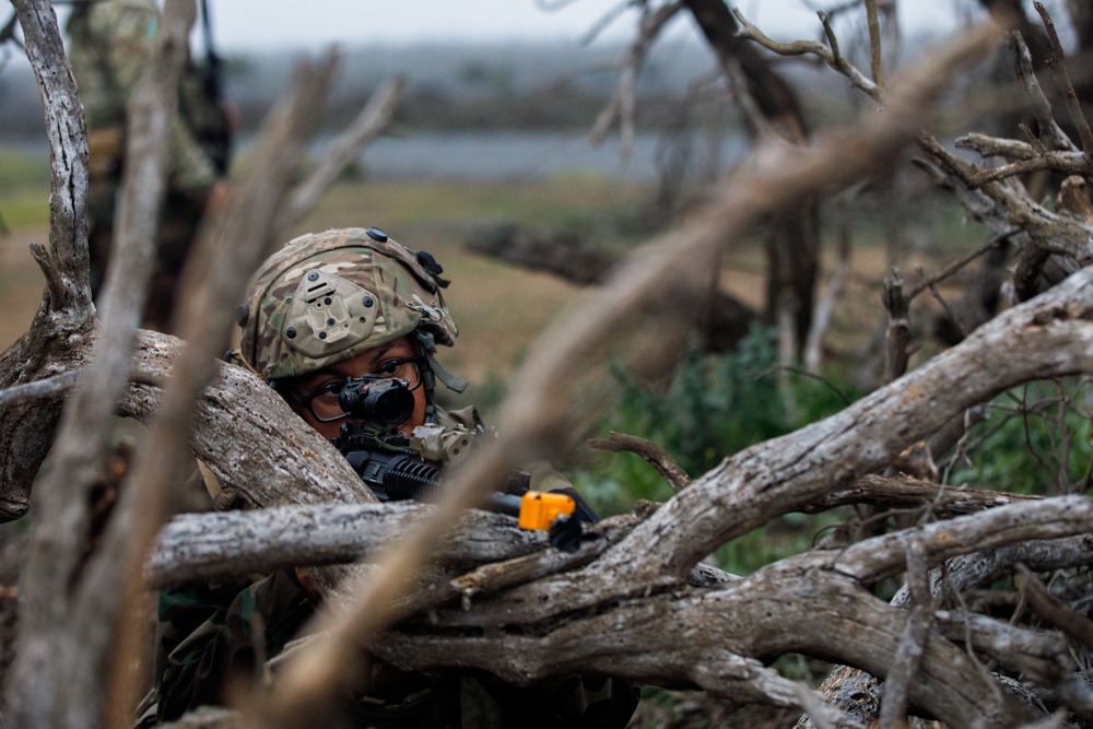 100th BN 422nd IN REGT Soldiers defend the night