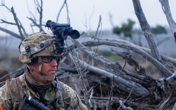 100th BN 422nd IN REGT Soldiers defend the night