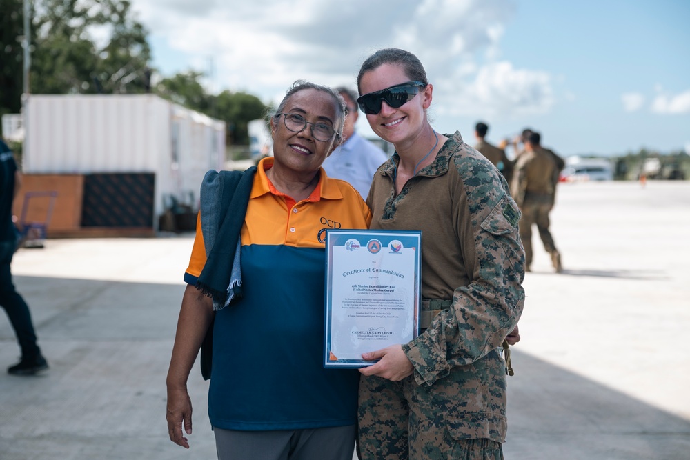 U.S. Marines receive Certificates of Appreciation in Laoag to Support Relief Efforts Alongside Philippine Allies