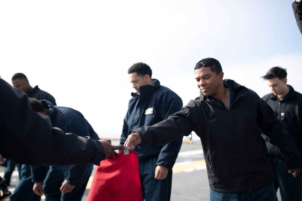 Tigers Participate in FOD Walkdown During Tripoli Tiger Cruise