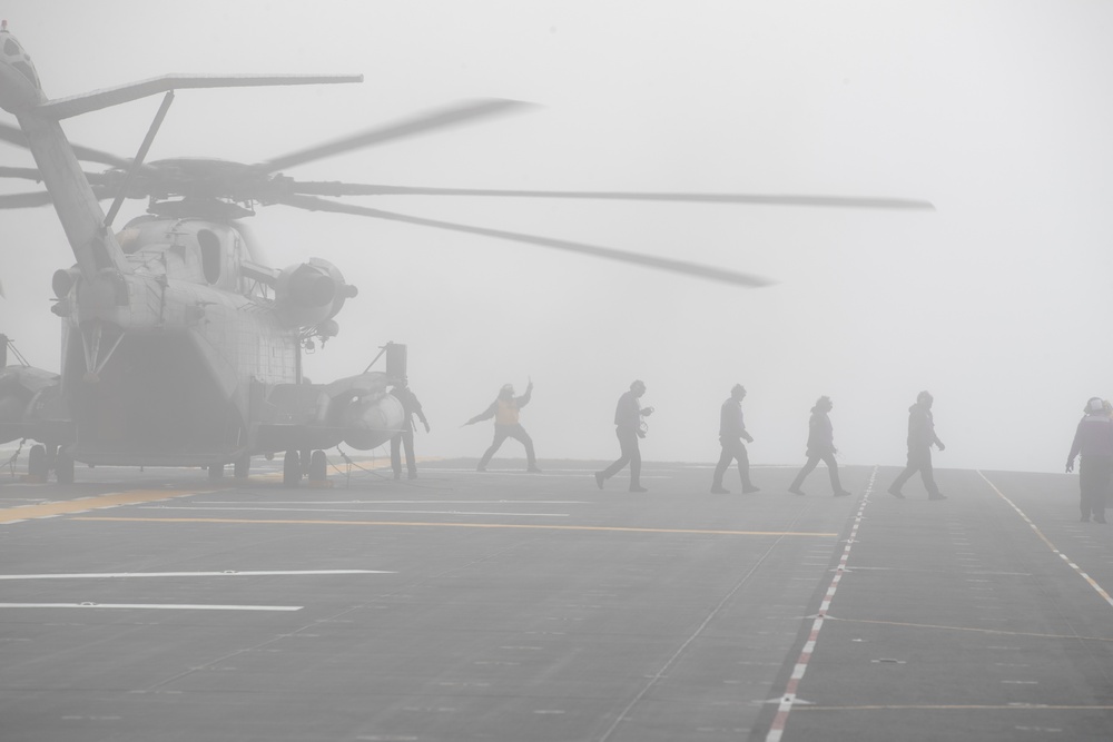 USS Tripoli preforms flight ops