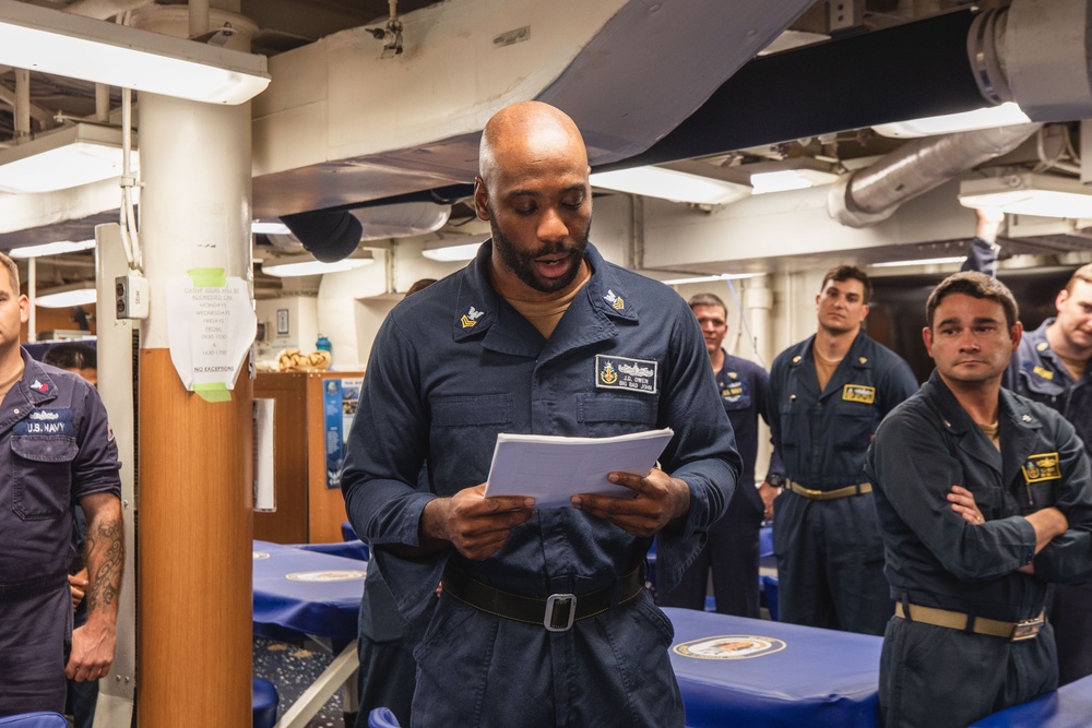 USS John S. McCain celebrates the Navy's 249th birthday