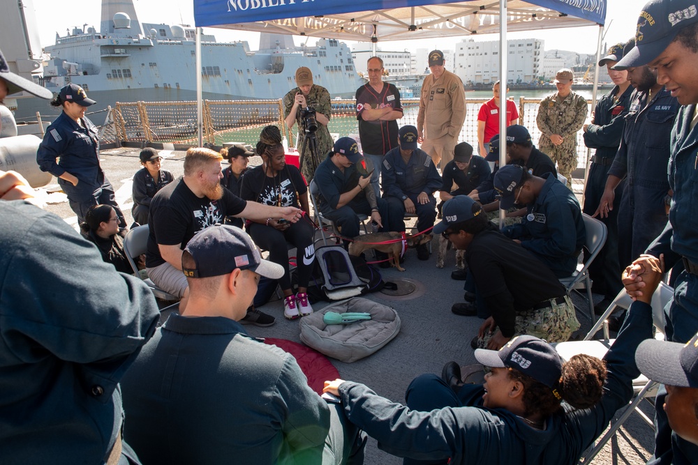 American Red Cross Brings Emotional Therapy Dogs to USS Rushmore (LSD 47)