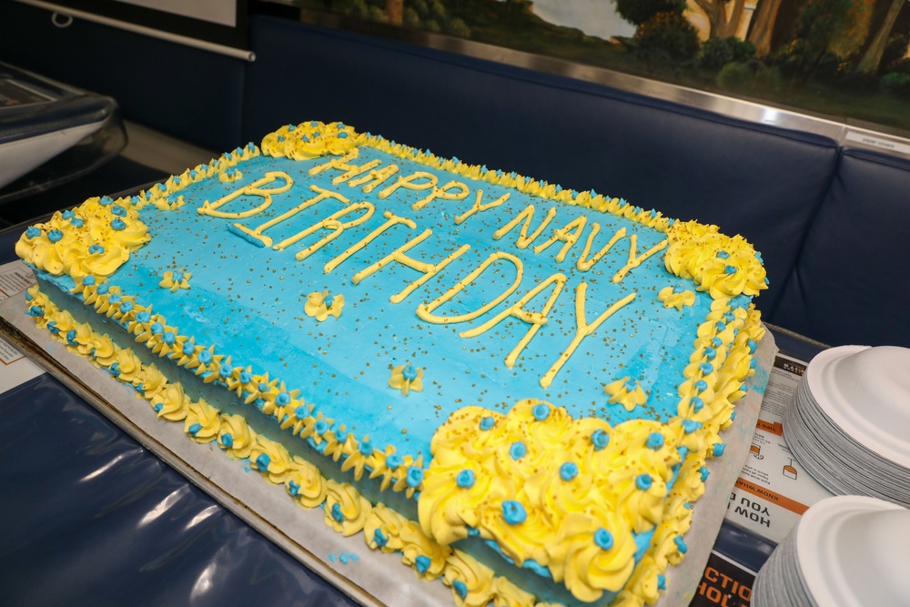 USS Howard celebrates the Navy’s birthday during Sama Sama 2024 in the South China Sea