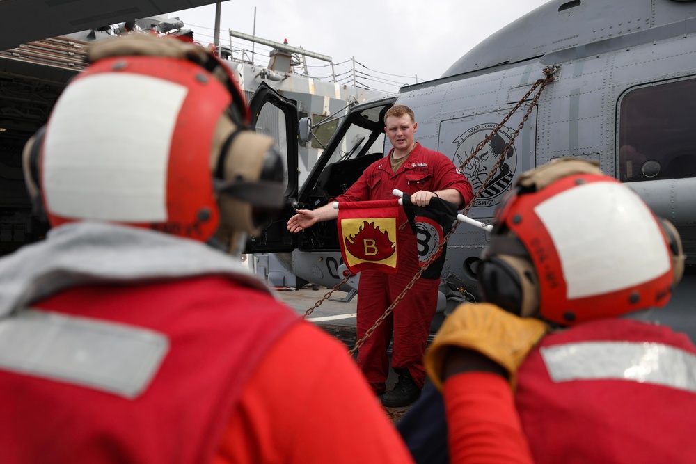 USS Dewey (DDG 105) Conducts Aircraft Firefighting Drill While Operating in the Andaman Sea