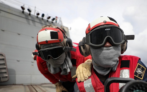USS Dewey (DDG 105) Conducts Aircraft Firefighting Drill While Operating in the Andaman Sea