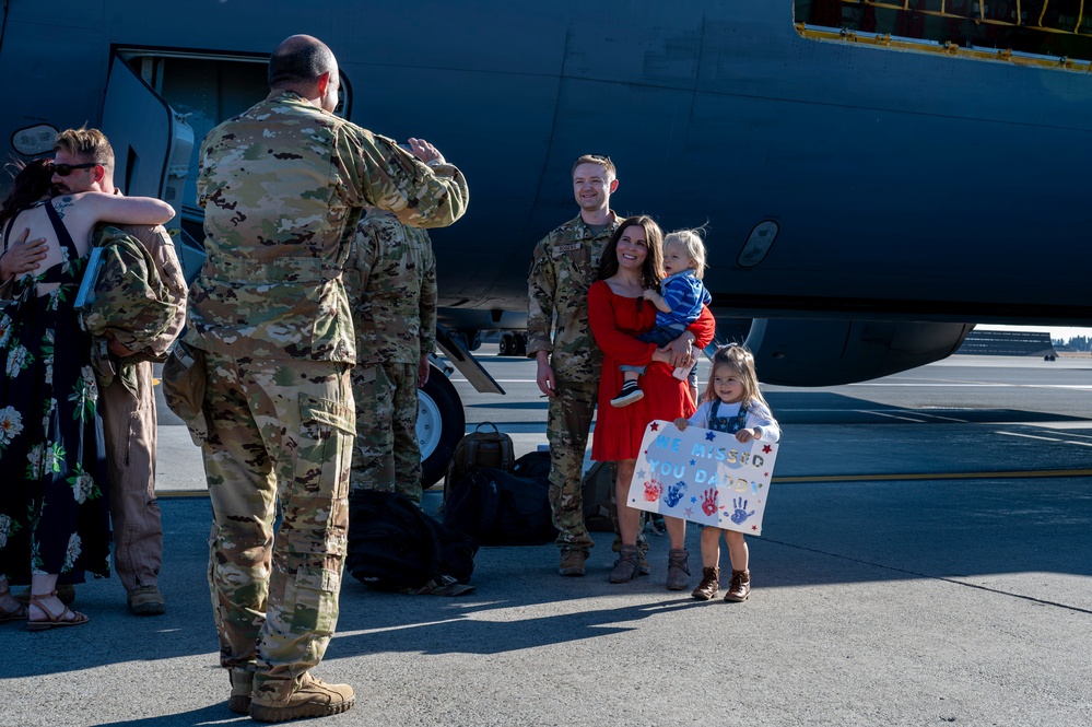 92nd Air Refueling Squadron Airmen return from deployment
