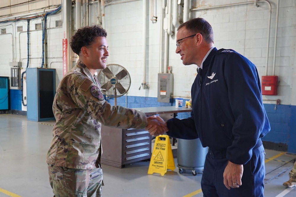 Gen. John Lamontagne visits the 89th Airlift Wing