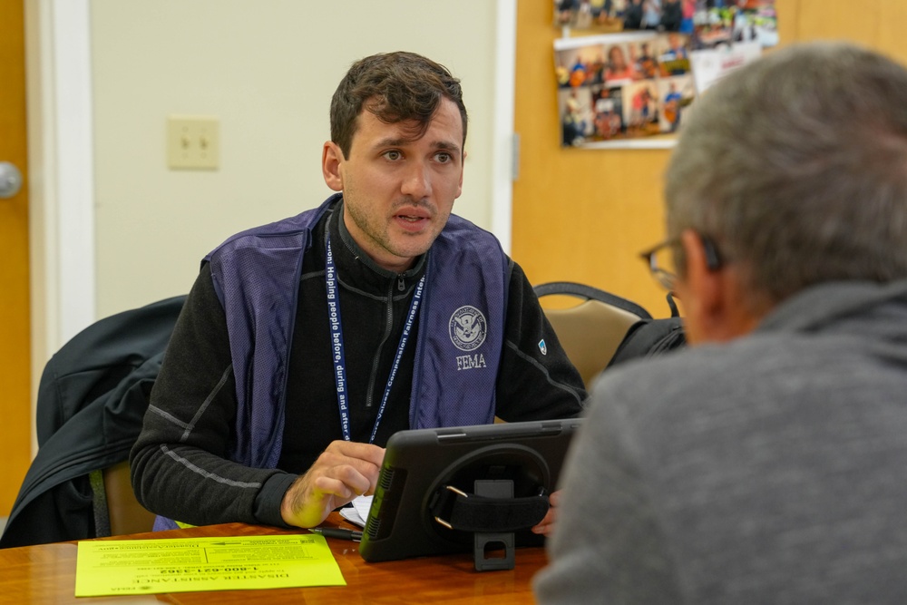 Helene Survivors at Disaster Recovery Center in Bakersville, North Carolina