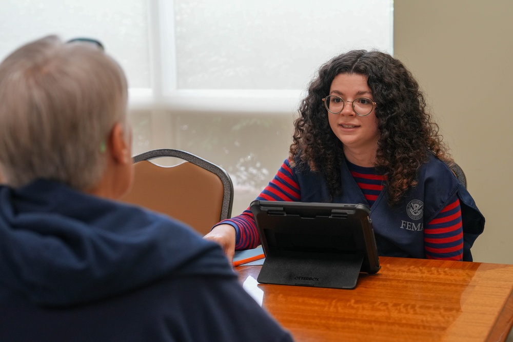 Helene Survivors at Disaster Recovery Center in Bakersville, North Carolina