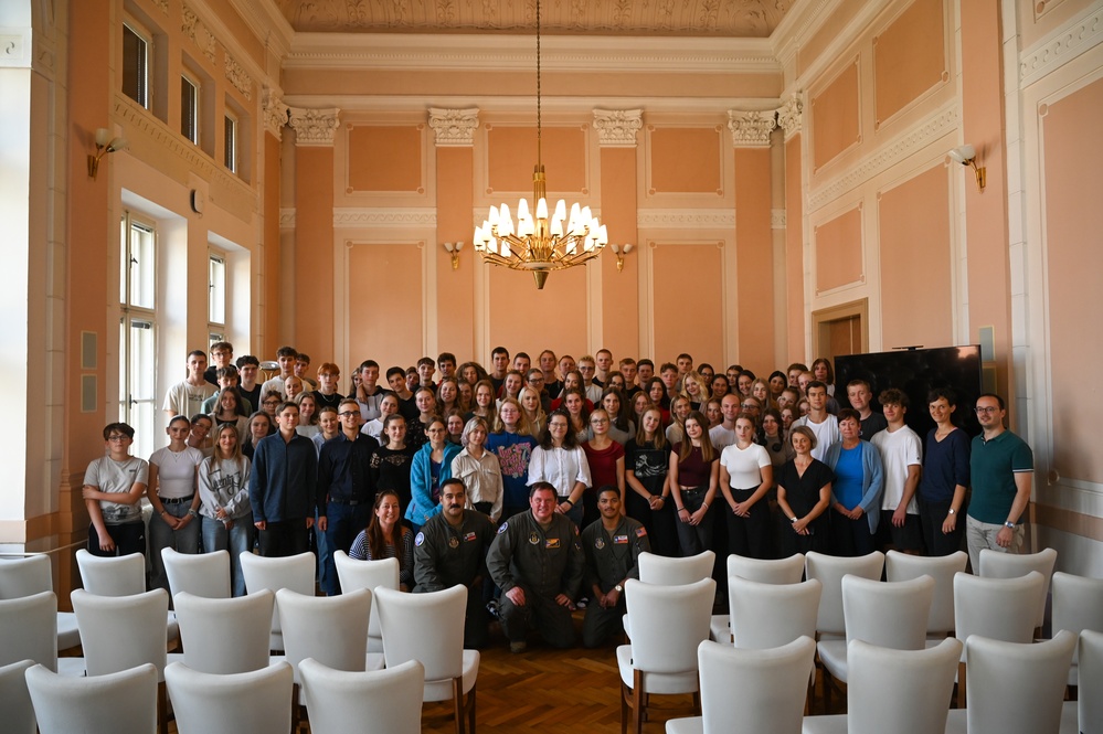 Texas Reserve Airmen Visit Czech Republic HS—Discuss C-5 Mission and Citizen Airmen Life