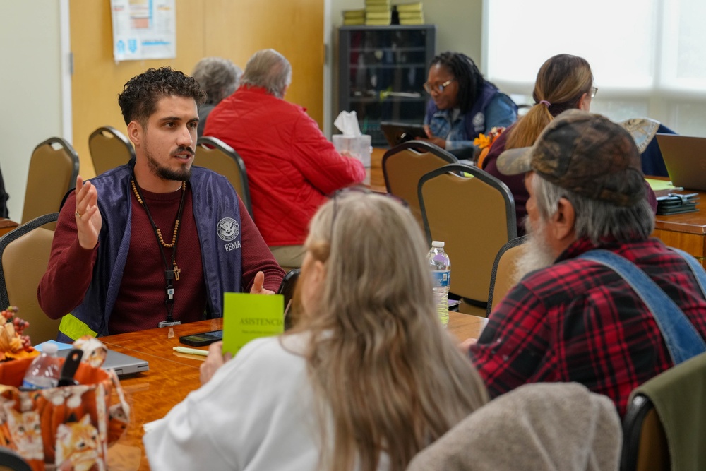 Helene Survivors at Disaster Recovery Center in Bakersville, North Carolina