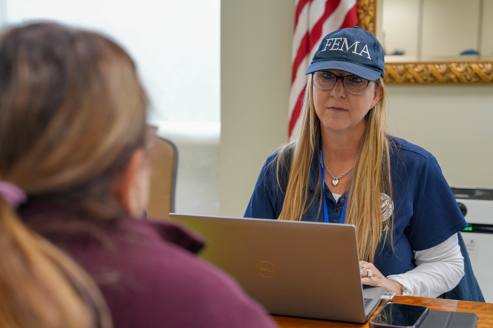 Helene Survivors at Disaster Recovery Center in Bakersville, North Carolina