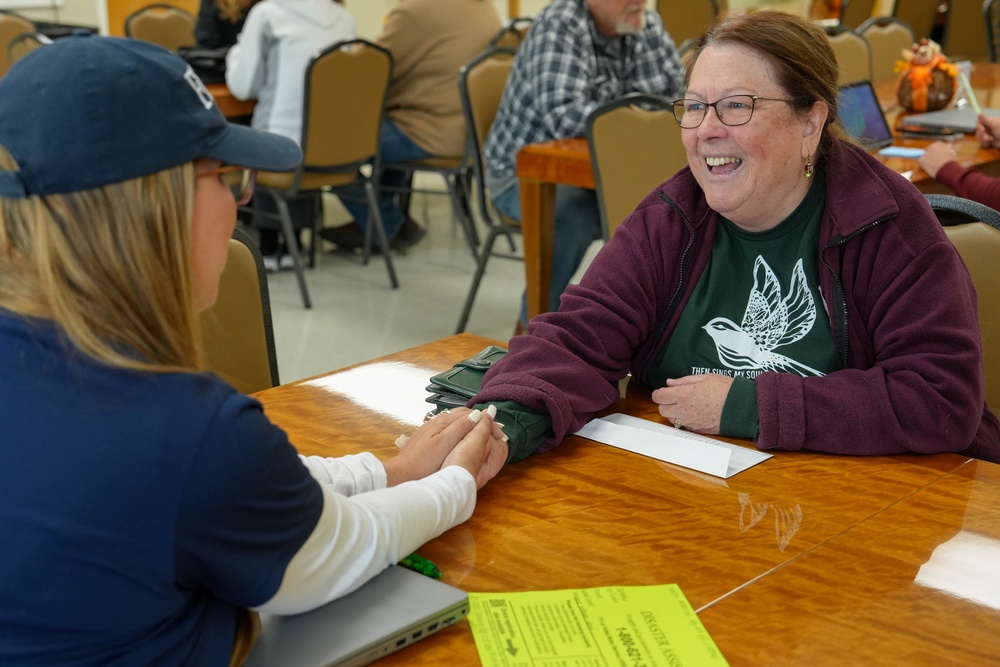 Helene Survivors at Disaster Recovery Center in Bakersville, North Carolina