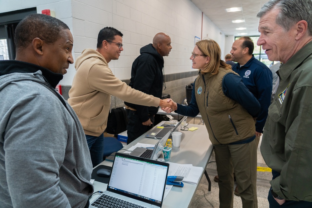 FEMA Administrator and North Carolina Governor Tour Recovery Operations in Buncombe County