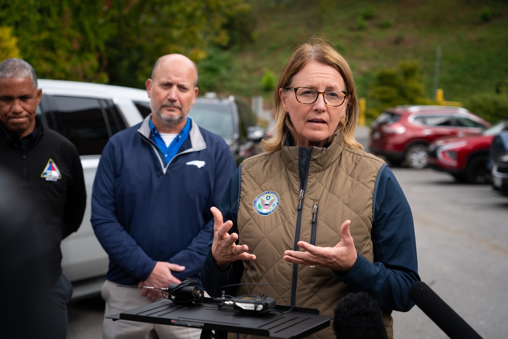 FEMA Administrator and North Carolina Governor Tour Recovery Operations in Buncombe County