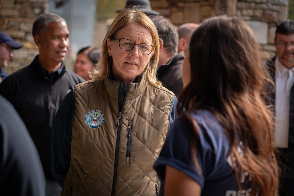 FEMA Administrator and North Carolina Governor Tour Recovery Operations in Buncombe County