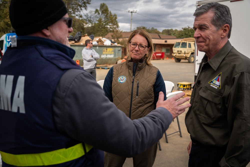 FEMA Administrator and North Carolina Governor Tour Recovery Operations in Buncombe County