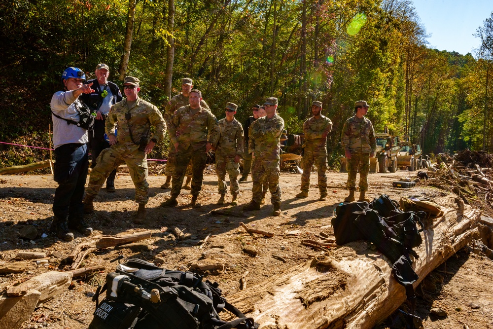 North Carolina National Guard soldiers assist the Indiana Task Force One Urban Search and Rescue team