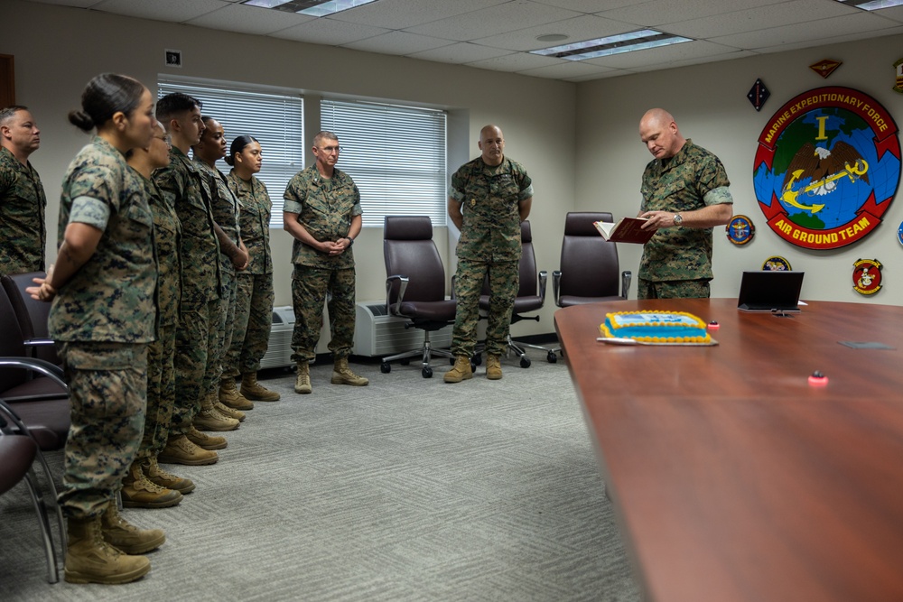 I MEF Marines and Sailors celebrate U.S. Navy’s 249th Birthday