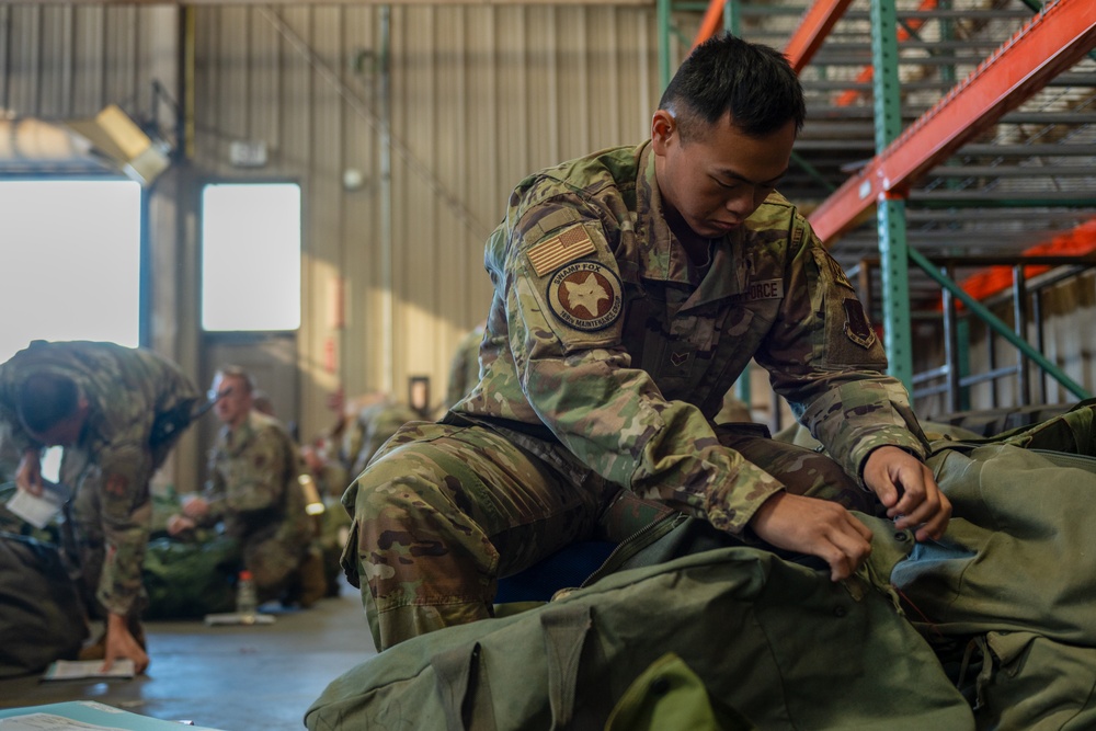 Combat Readiness Exercise 169th Logistics Readiness Squadron bag supply issue