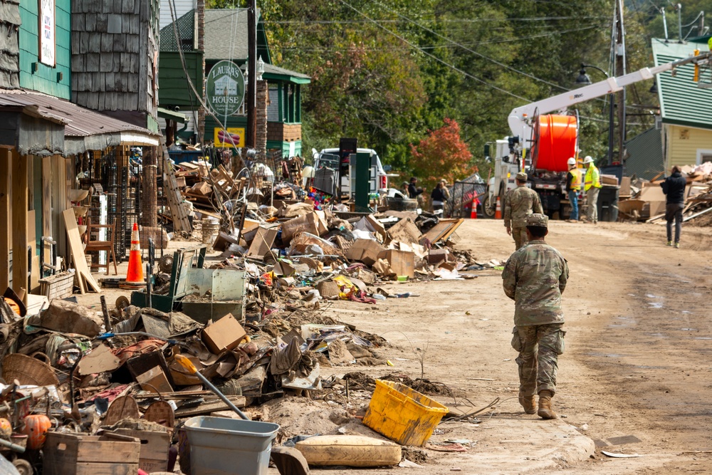 Members of Task Force Castle Assist With Recovery Operations in Chimney Rock, North Carolina