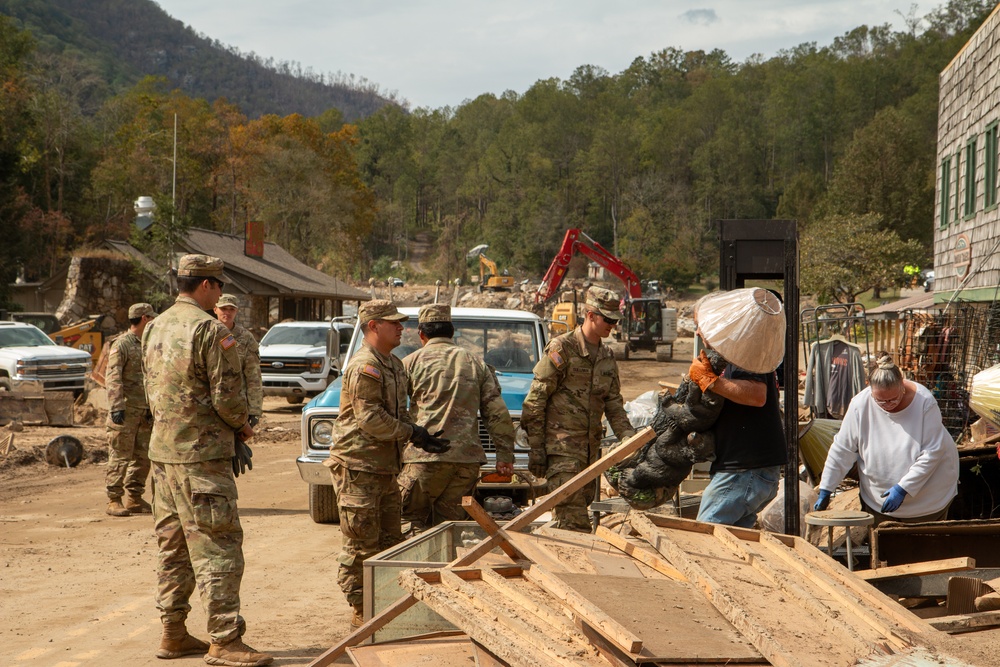 Members of Task Force Castle Assist With Recovery Operations in Chimney Rock, North Carolina