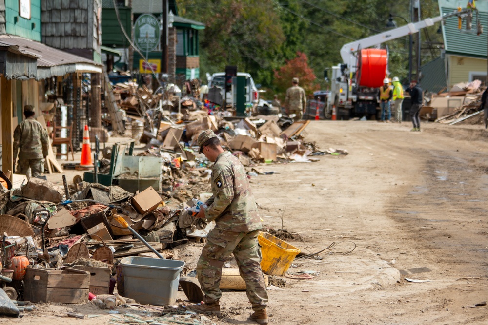 Members of Task Force Castle Assist With Recovery Operations in Chimney Rock, North Carolina