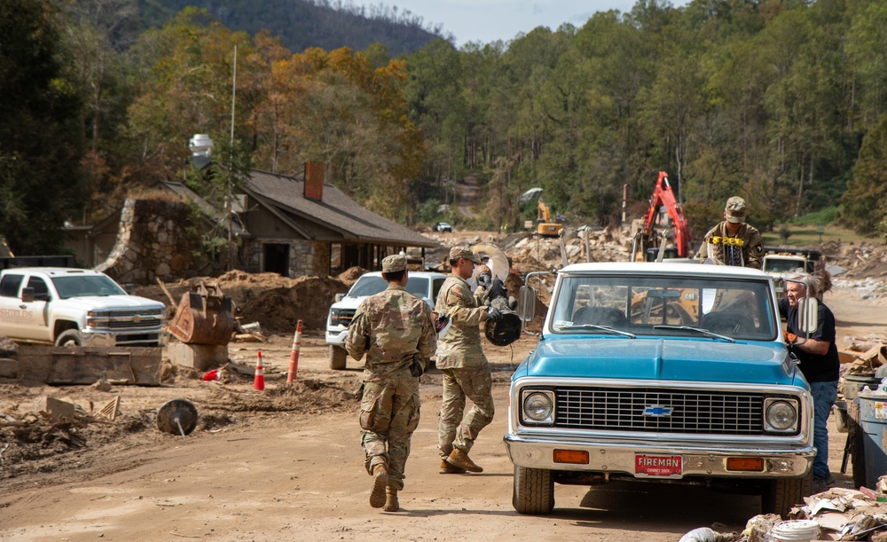 Members of Task Force Castle Assist With Recovery Operations in Chimney Rock, North Carolina