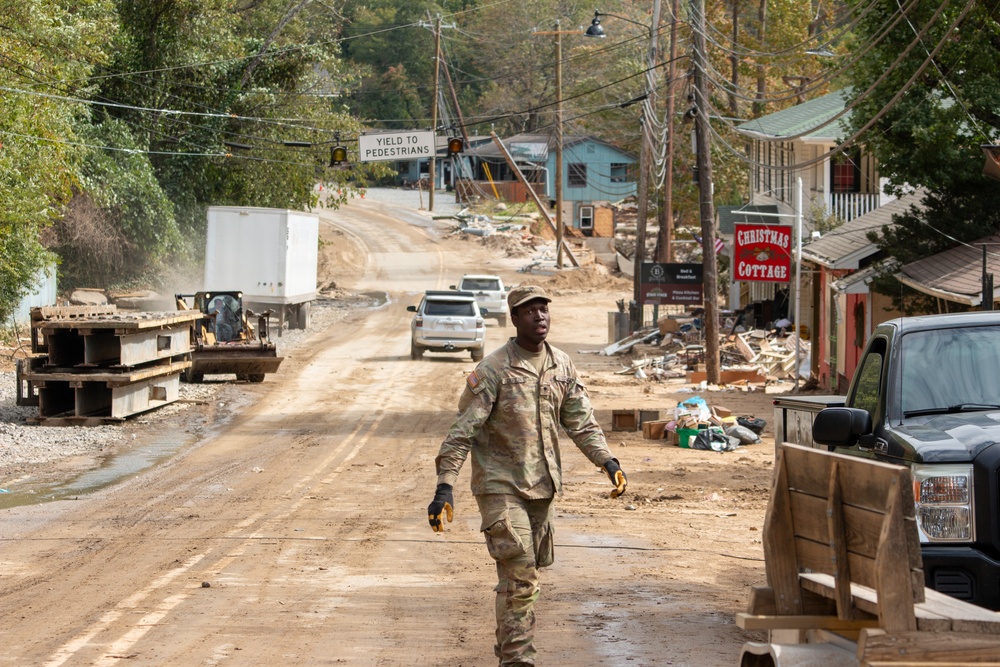 Members of Task Force Castle Assist With Recovery Operations in Chimney Rock, North Carolina