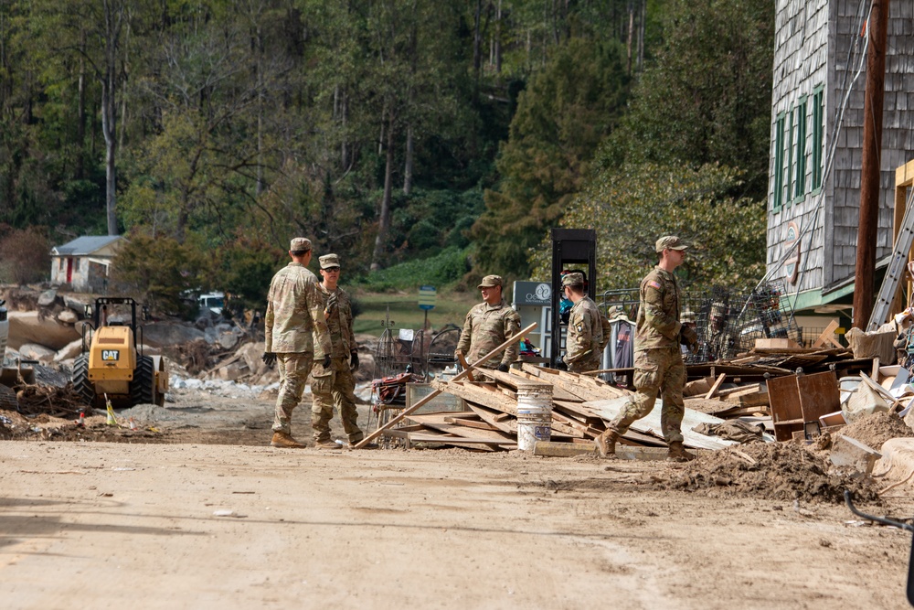 Members of Task Force Castle Assist With Recovery Operations in Chimney Rock, North Carolina