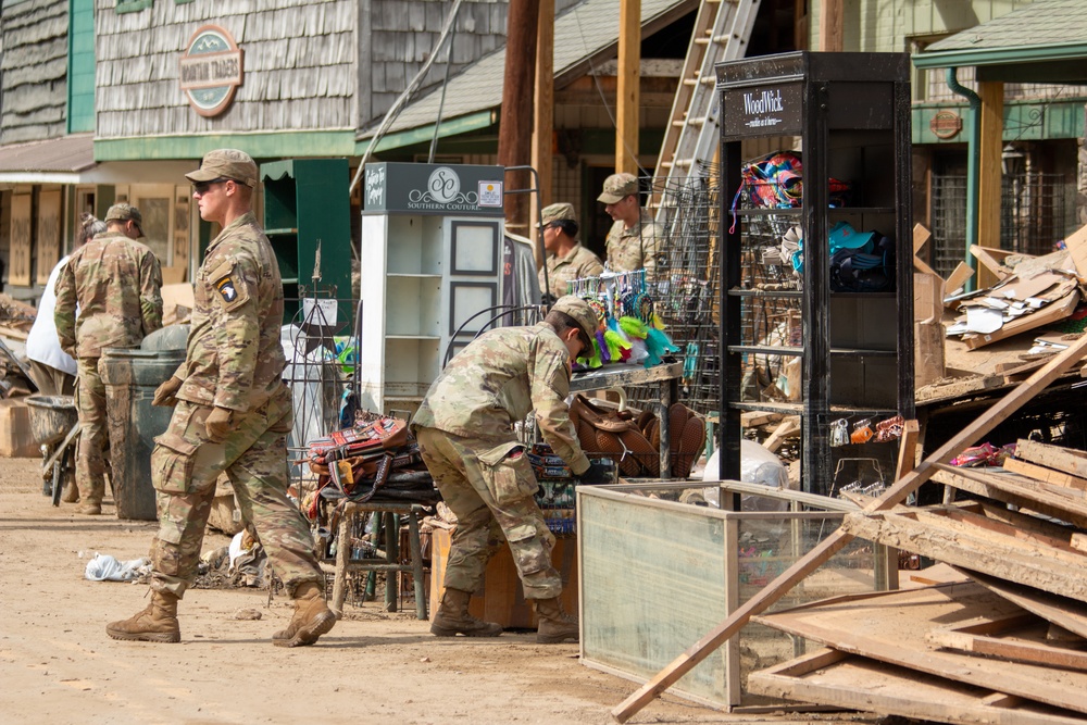 Members of Task Force Castle Assist With Recovery Operations in Chimney Rock, North Carolina