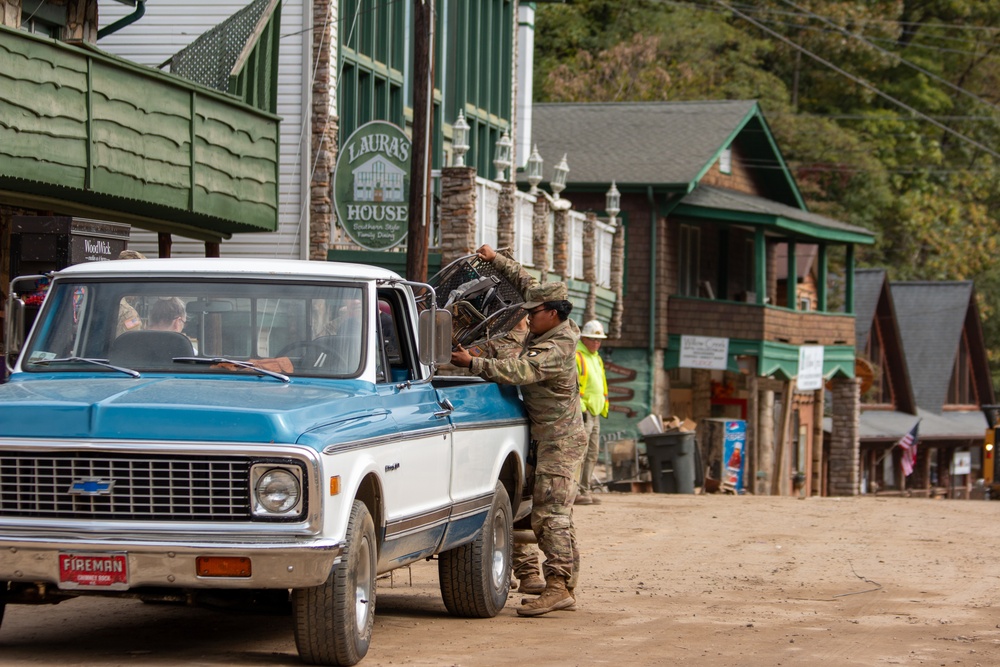 Members of Task Force Castle Assist With Recovery Operations in Chimney Rock, North Carolina