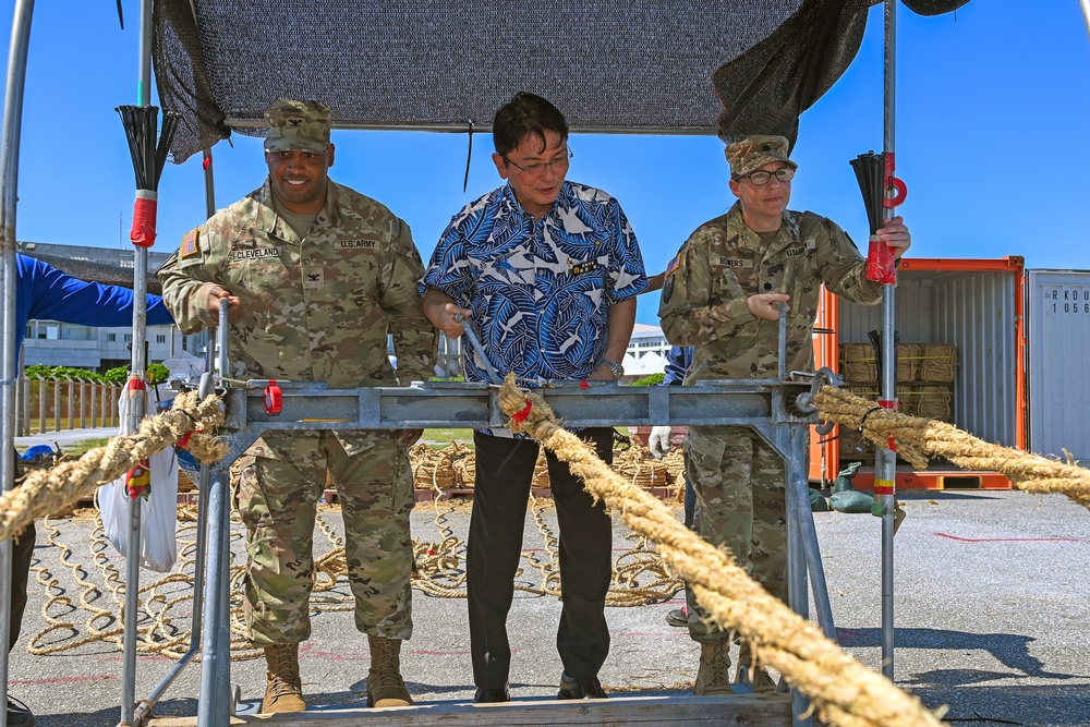 USAG Okinawa participates in Naha Giant Tug-of-War official rope inspection