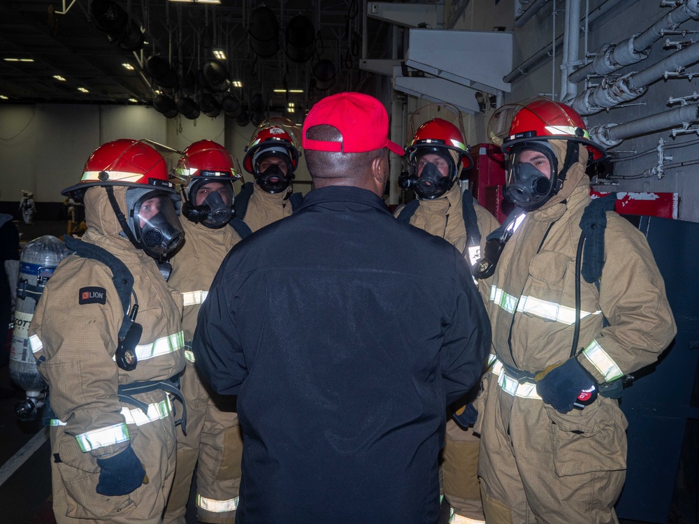 USS Carl Vinson (CVN 70) Sailors Participate in a General Quarters Drill