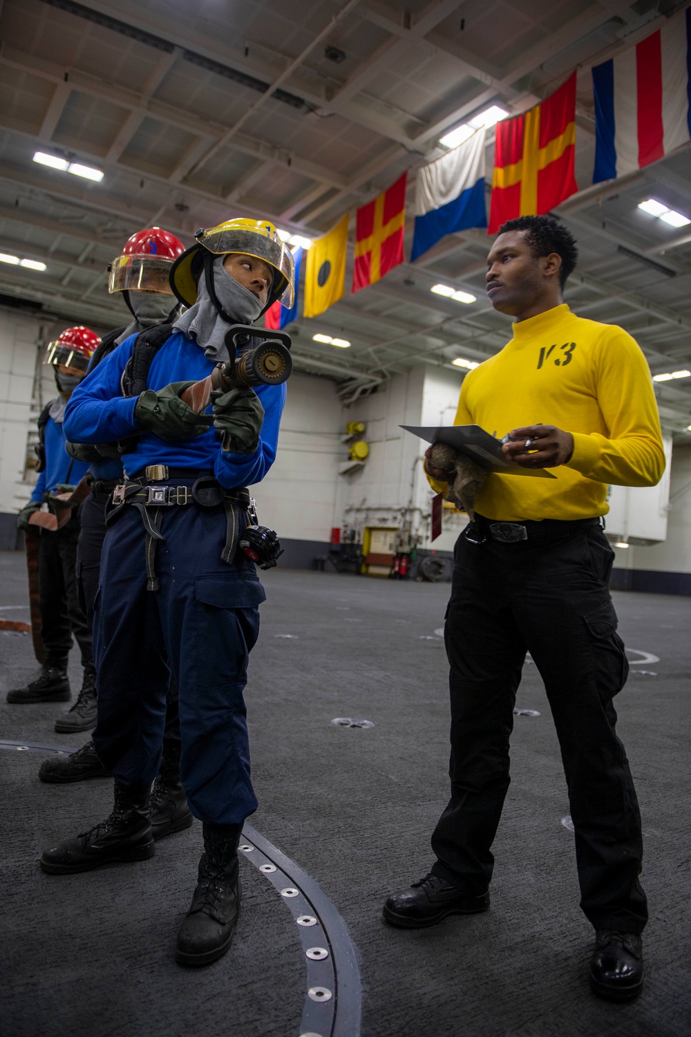 USS Carl Vinson (CVN 70) Sailors Participate in a General Quarters Drill