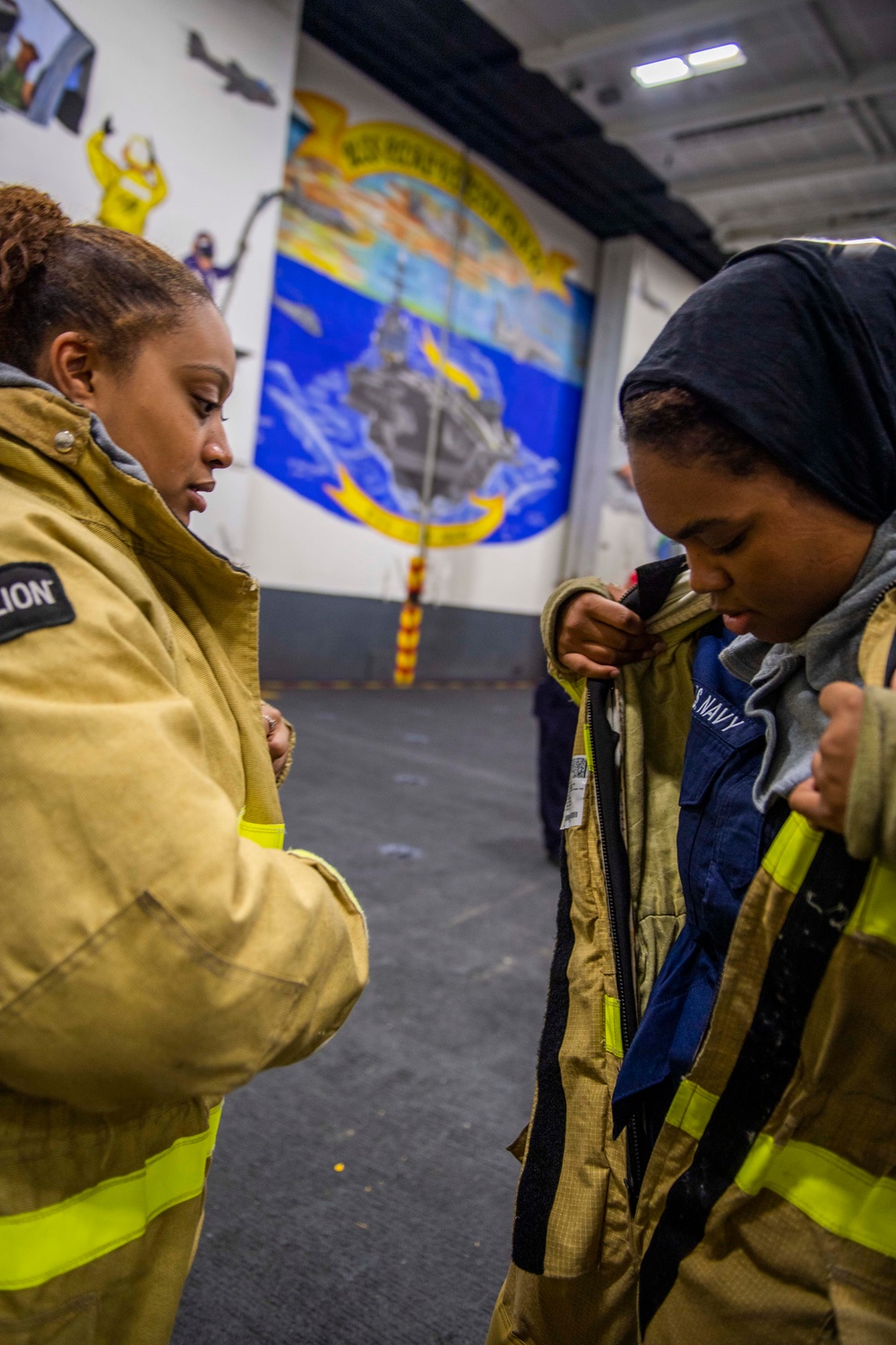 USS Carl Vinson (CVN 70) Sailors Participate in a General Quarters Drill