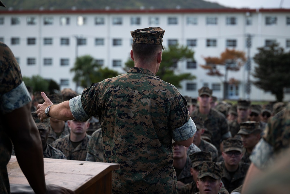 31st MEU Commanding Officer awards Marines in MAGTF Formation