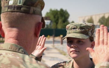 Lieutenant General Patrick Frank administers reenlistment