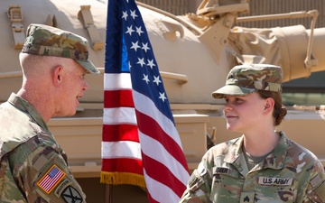 Lieutenant General Patrick Frank administers reenlistment