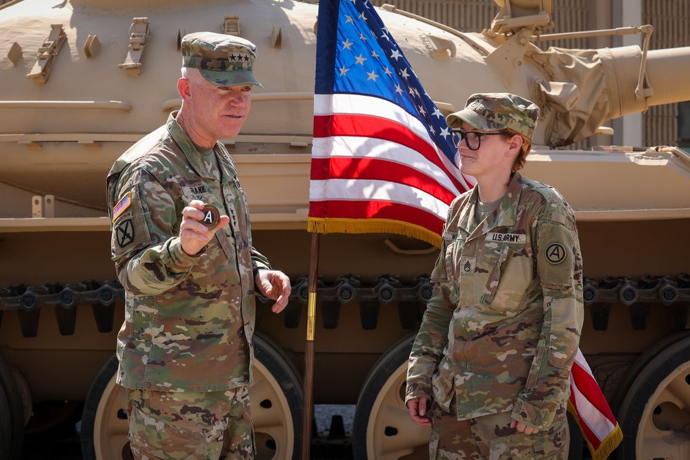 Lieutenant General Patrick Frank administers reenlistment