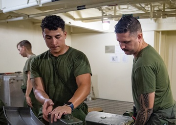 VMM-165 (Rein.) Marines Conduct Aviation Ordnance Ops Aboard USS Miguel Keith