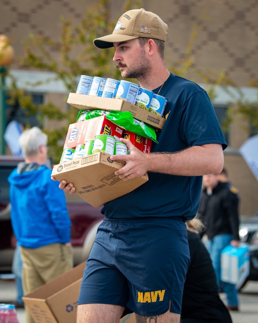 Sailors Prepare Consumables in Support of Hurricane Helene Relief