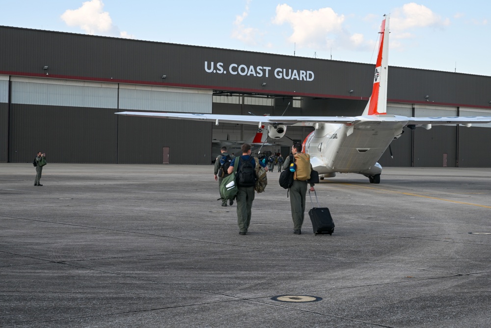 Coast Guard Air Station Clearwater aircrews arrive in ATC Mobile