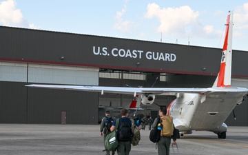 Coast Guard Air Station Clearwater aircrews arrive in ATC Mobile