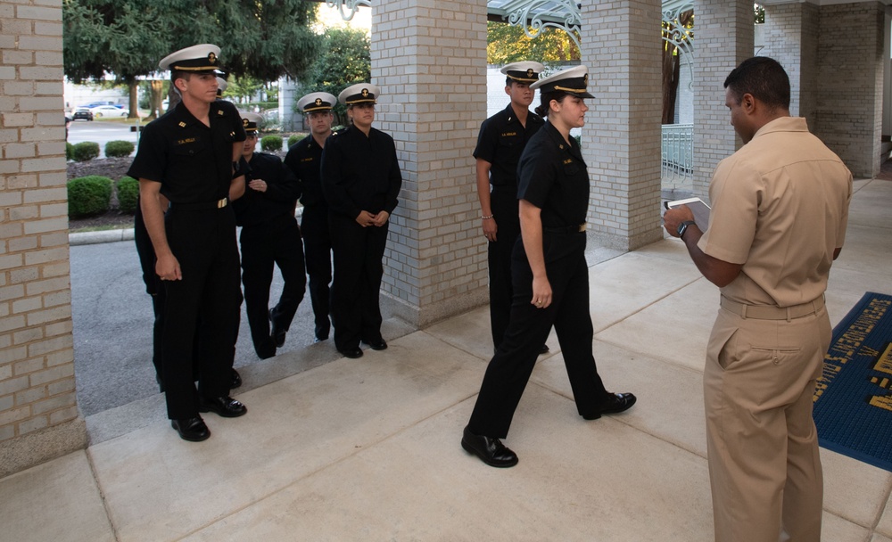 U.S. Naval Academy Superintendent Vice Adm. Yvette M. Davids hosts the 1st Class (senior) Midshipmen Dinner