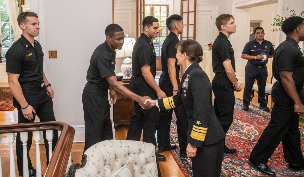 U.S. Naval Academy Superintendent Vice Adm. Yvette M. Davids hosts the 1st Class (senior) Midshipmen Dinner