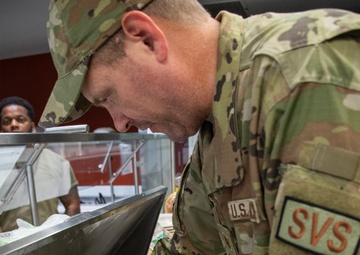 131st Force Support serves lunch at the In-flight Kitchen