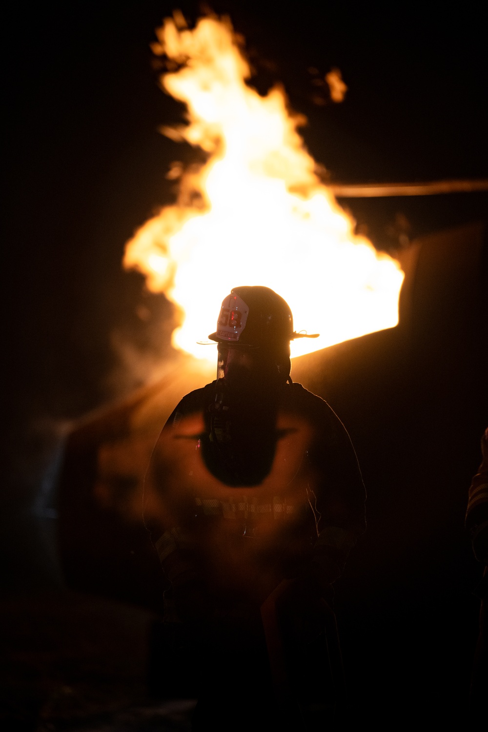 436th CES Fire and Emergency Services conducts night live fire training