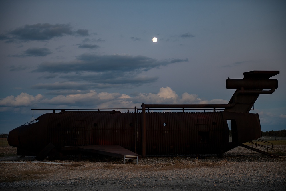 436th CES Fire Department conduct night live fire training